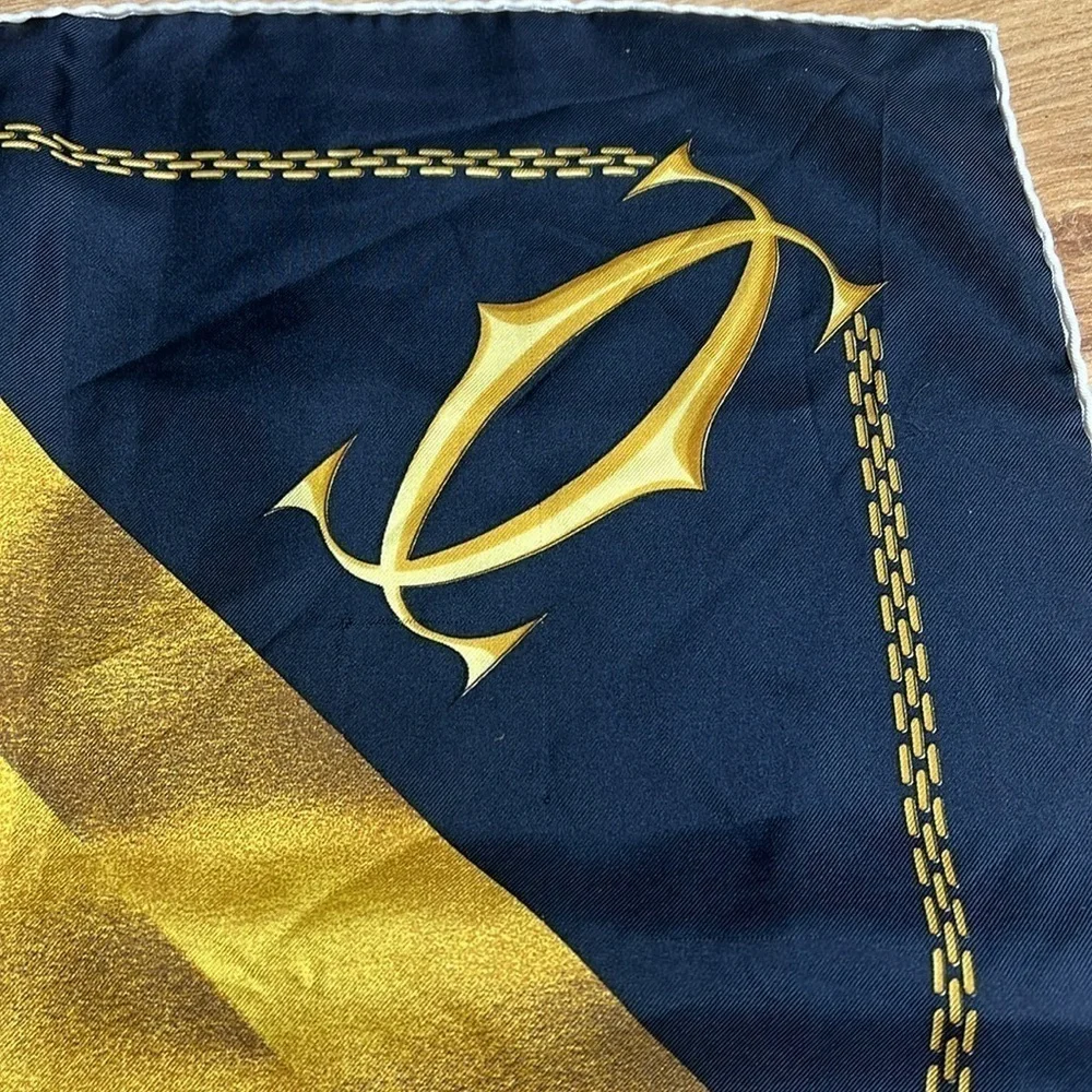 Cartier Must de Cartier 34” Square 100% Silk Scarf Diamond Design